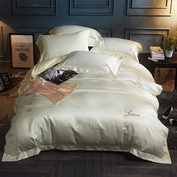 Silk Four-Piece Sheets Bed Sheet Double Nude Sleeping Quilt Cover Ice Silk Bedding 1.5M Bed