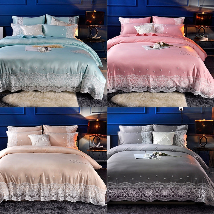 Silk Four-Piece Sheets Bed Sheet Double Nude Sleeping Quilt Cover Ice Silk Bedding 1.5M Bed