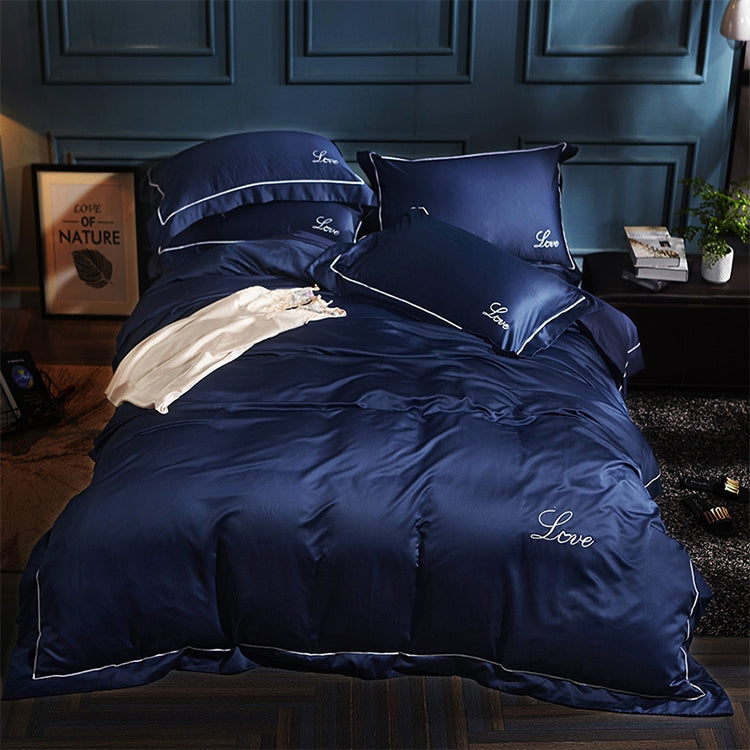 Silk Four-Piece Sheets Bed Sheet Double Nude Sleeping Quilt Cover Ice Silk Bedding 1.8M Bed