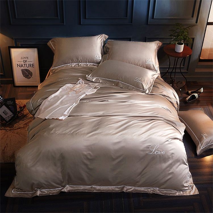 Silk Four-Piece Sheets Bed Sheet Double Nude Sleeping Quilt Cover Ice Silk Bedding 1.8M Bed