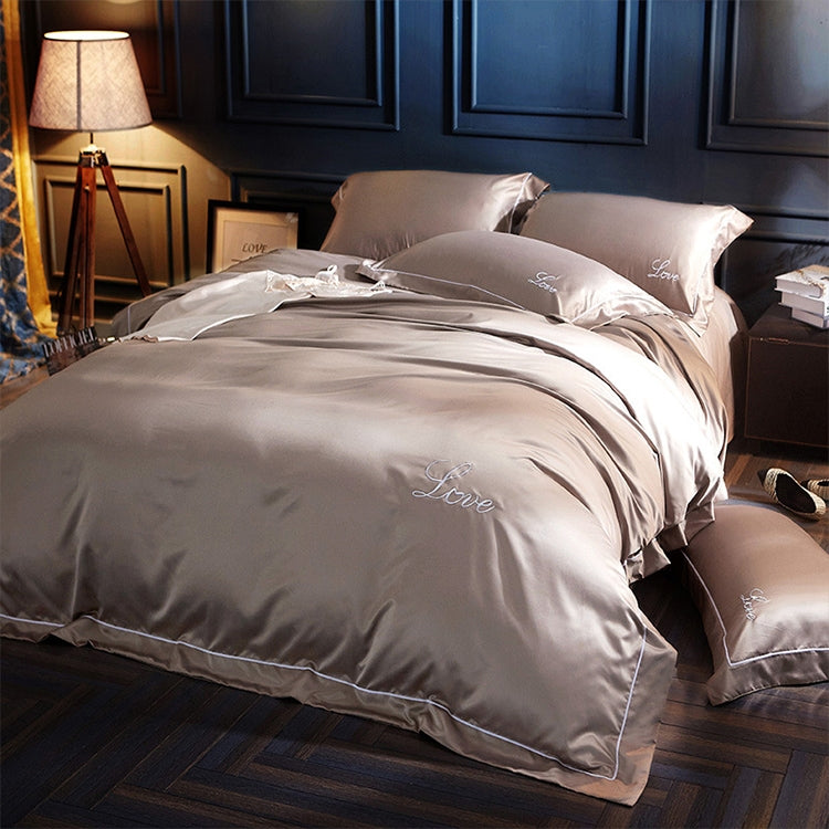 Silk Four-Piece Sheets Bed Sheet Double Nude Sleeping Quilt Cover Ice Silk Bedding 1.8M Bed