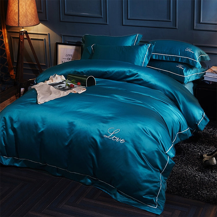Silk Four-Piece Sheets Bed Sheet Double Nude Sleeping Quilt Cover Ice Silk Bedding 1.8M Bed