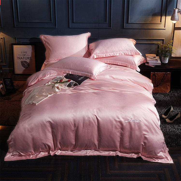 Silk Four-Piece Sheets Bed Sheet Double Nude Sleeping Quilt Cover Ice Silk Bedding 1.8M Bed