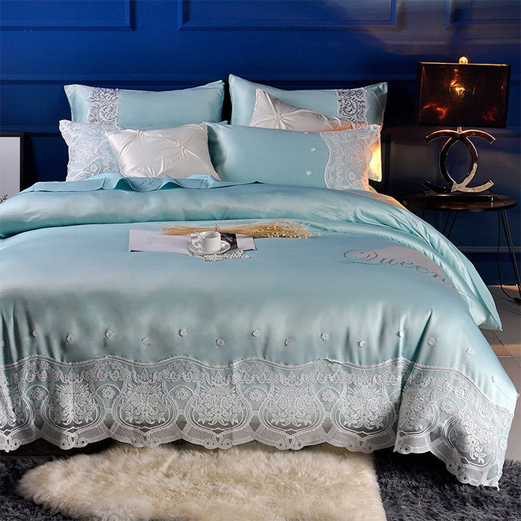 Silk Four-Piece Sheets Bed Sheet Double Nude Sleeping Quilt Cover Ice Silk Bedding 1.8M Bed