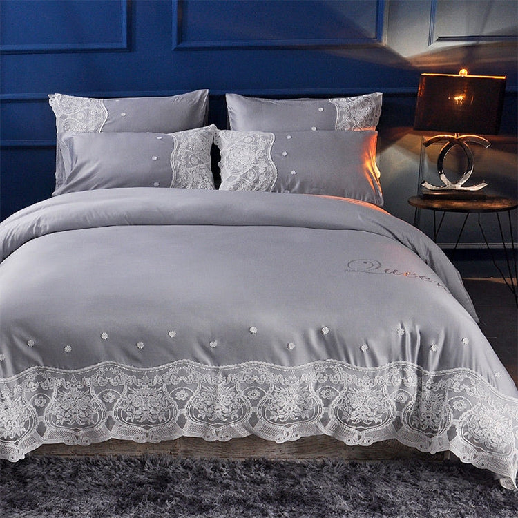 Silk Four-Piece Sheets Bed Sheet Double Nude Sleeping Quilt Cover Ice Silk Bedding 1.8M Bed