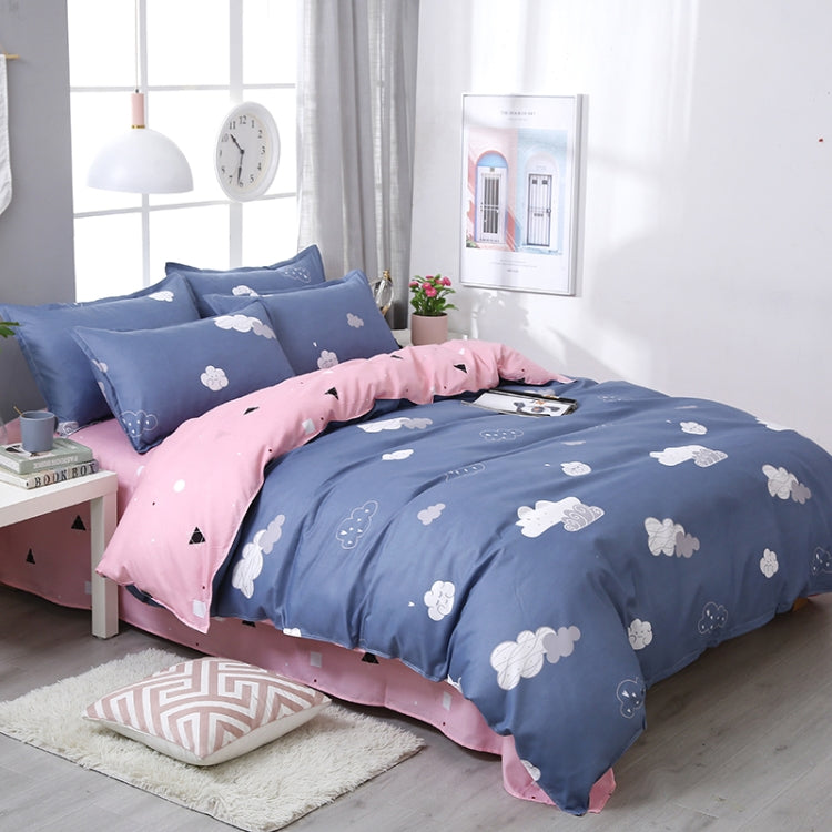 4 PCS/Set Brief Cloud Printing Textile Bedding Set Pillowcase Comfortable Home Bed Set, Size:1.8M