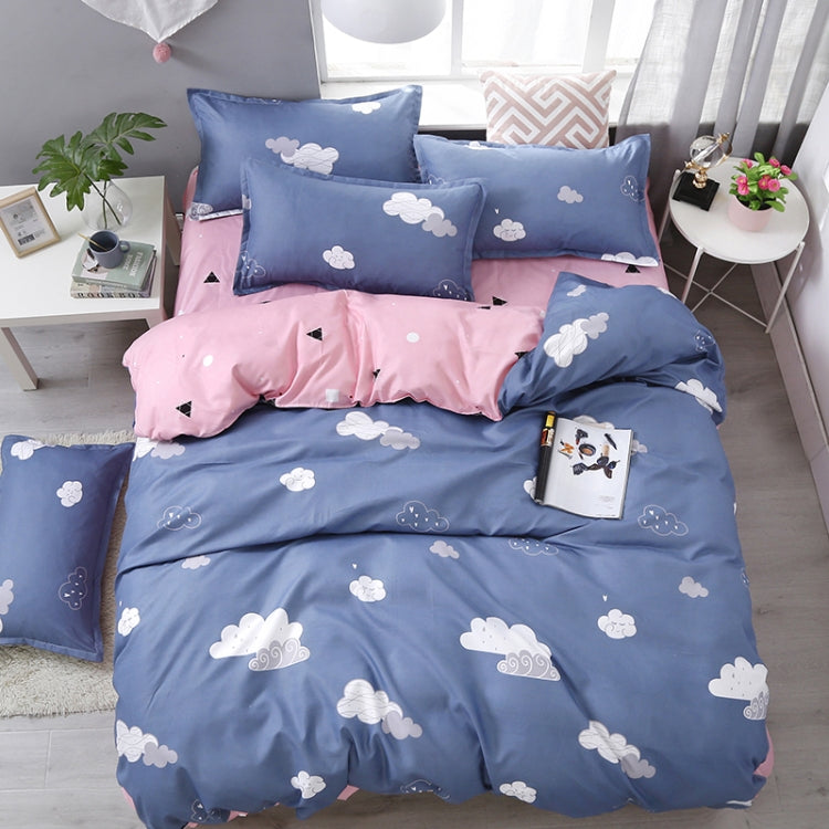 4 PCS/Set Brief Cloud Printing Textile Bedding Set Pillowcase Comfortable Home Bed Set, Size:2.2M