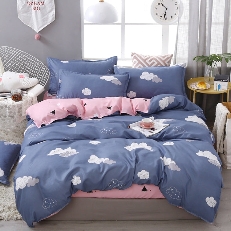 4 PCS/Set Brief Cloud Printing Textile Bedding Set Pillowcase Comfortable Home Bed Set, Size:2.2M