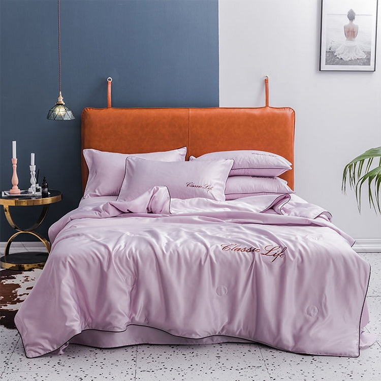 Summer Healthy Sleep Ice Silk Air Conditioner Quilt Four-piece Set Machine Washable, Style:Section A Sheet, Bed Size:1.5 Meters