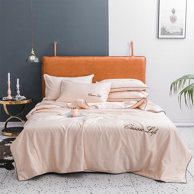 Summer Healthy Sleep Ice Silk Air Conditioner Quilt Four-piece Set Machine Washable, Style:Section A Sheet, Bed Size:1.8 Meters