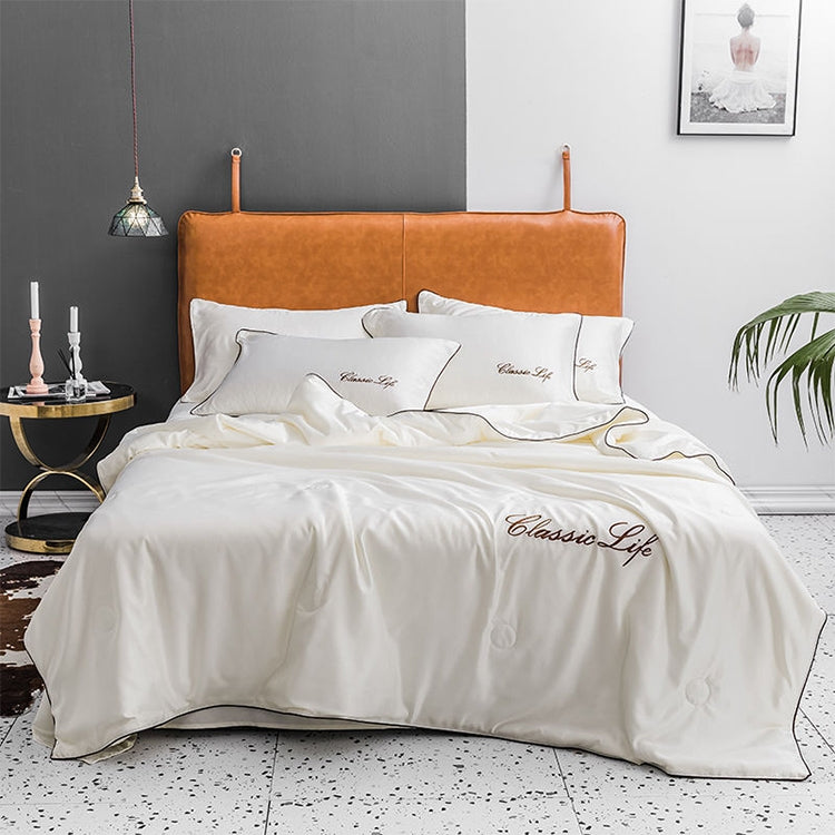 Summer Healthy Sleep Ice Silk Air Conditioner Quilt Four-piece Set Machine Washable, Style:Section B Bed Mattress, Bed Size:1.5 Meters