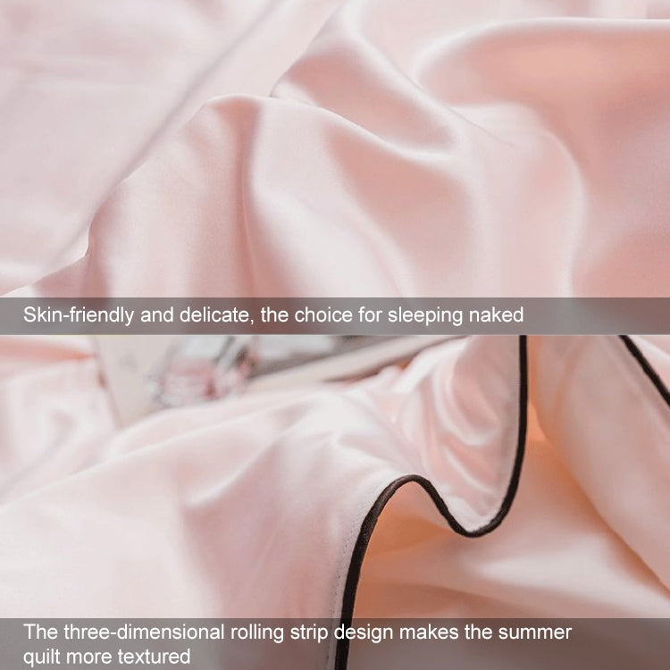 Summer Healthy Sleep Ice Silk Air Conditioner Quilt Four-piece Set Machine Washable, Style:Section B Bed Mattress, Bed Size:1.5 Meters