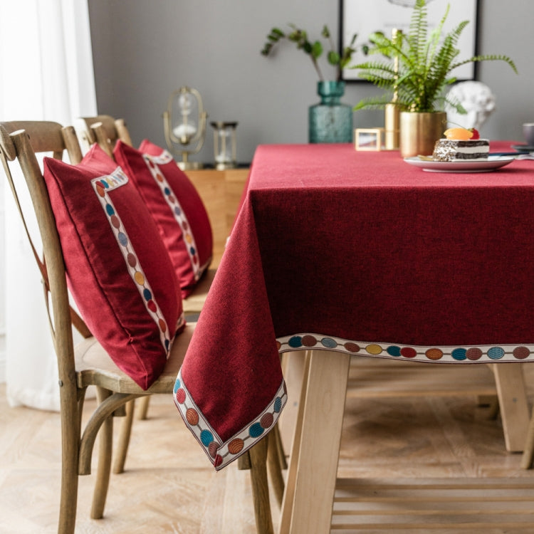 Solid Color Waterproof Tablecloth Linen Rectangular Tablecloth, Size:90x140cm