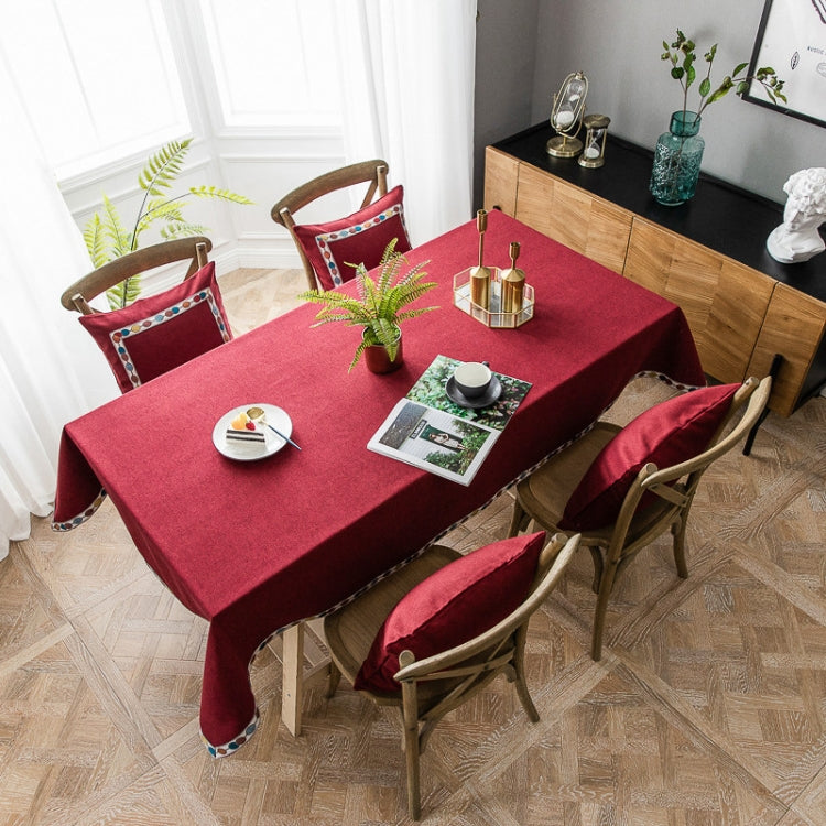 Solid Color Waterproof Tablecloth Linen Rectangular Tablecloth, Size:100x160cm
