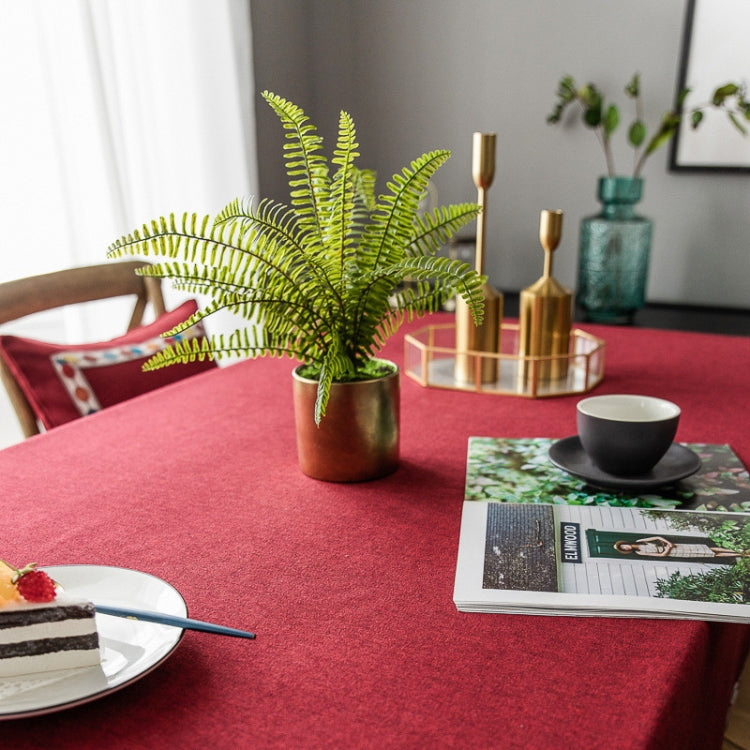 Solid Color Waterproof Tablecloth Linen Rectangular Tablecloth, Size:130x200cm