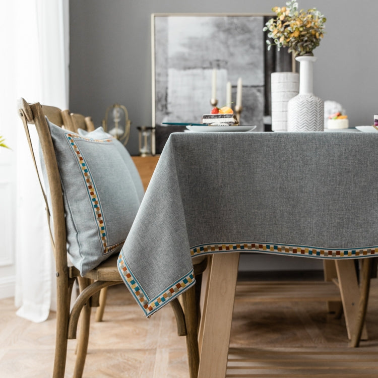 Solid Color Waterproof Tablecloth Linen Rectangular Tablecloth, Size:130x200cm