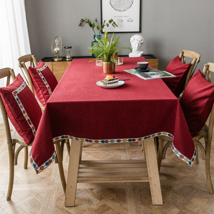 Solid Color Waterproof Tablecloth Linen Rectangular Tablecloth, Size:130x240cm
