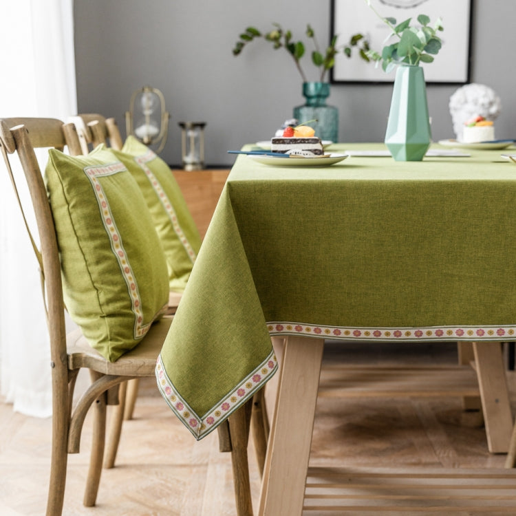 Solid Color Waterproof Tablecloth Linen Rectangular Tablecloth, Size:130x260cm
