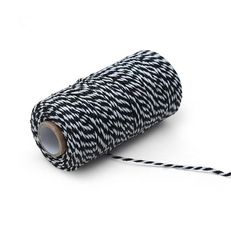 Two-color Cotton Thread Handmade DIY Drawstring Gift Box Packing Rope 2mm Thick (100m / Roll)