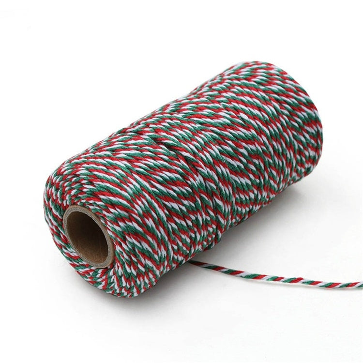 Two-color Cotton Thread Handmade DIY Drawstring Gift Box Packing Rope 2mm Thick (100m / Roll)