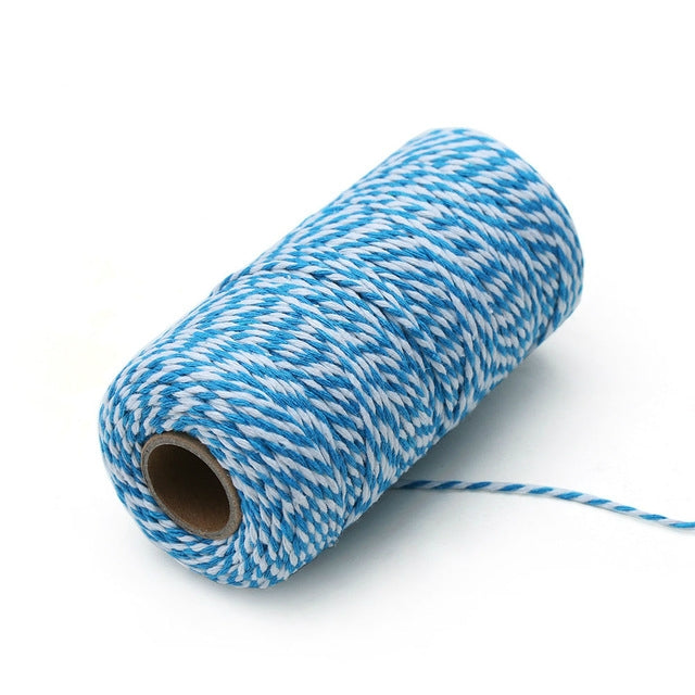 Two-color Cotton Thread Handmade DIY Drawstring Gift Box Packing Rope 2mm Thick (100m / Roll)