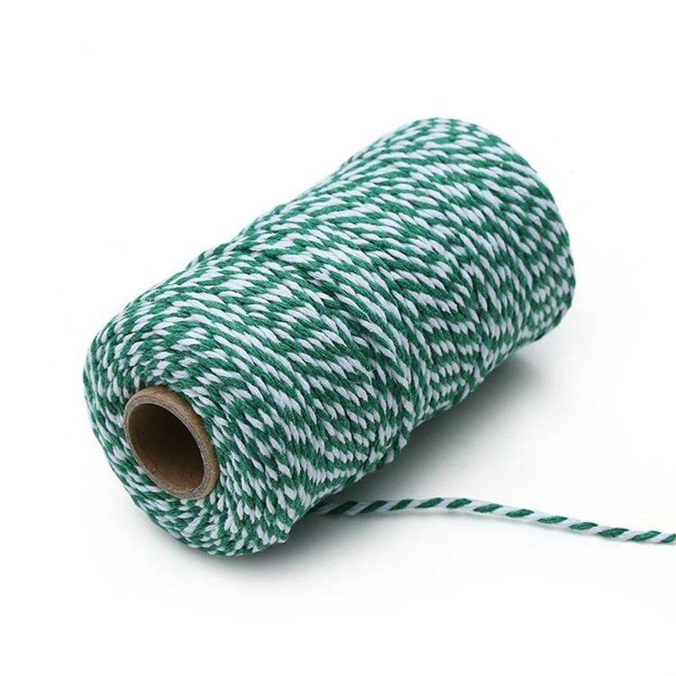 Two-color Cotton Thread Handmade DIY Drawstring Gift Box Packing Rope 2mm Thick (100m / Roll)