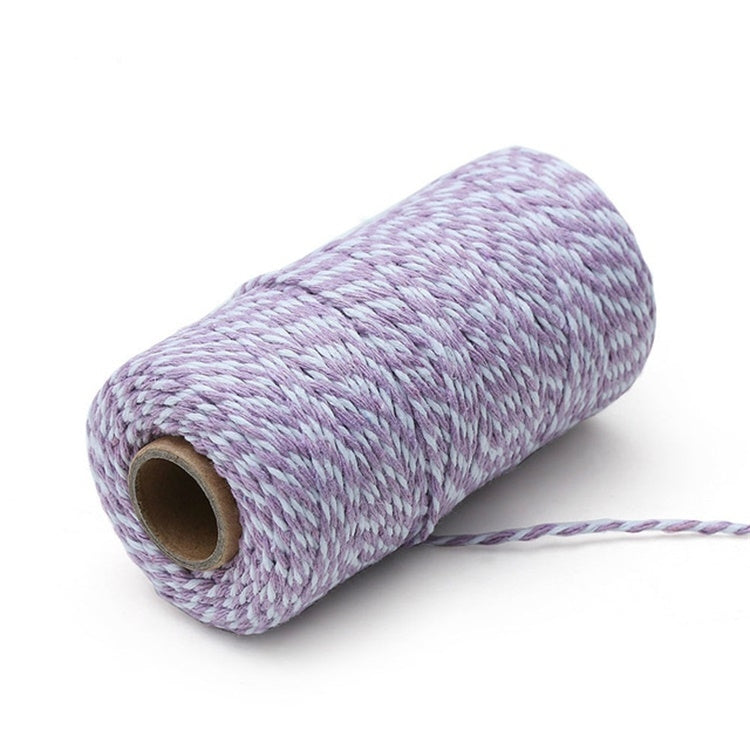 Two-color Cotton Thread Handmade DIY Drawstring Gift Box Packing Rope 2mm Thick (100m / Roll)