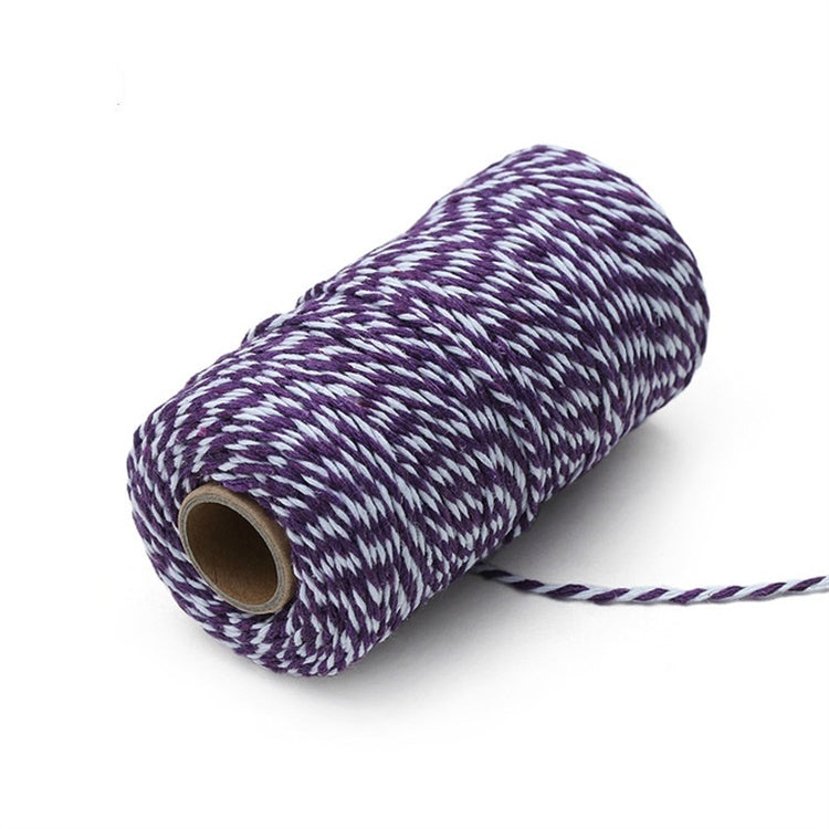 Two-color Cotton Thread Handmade DIY Drawstring Gift Box Packing Rope 2mm Thick (100m / Roll)