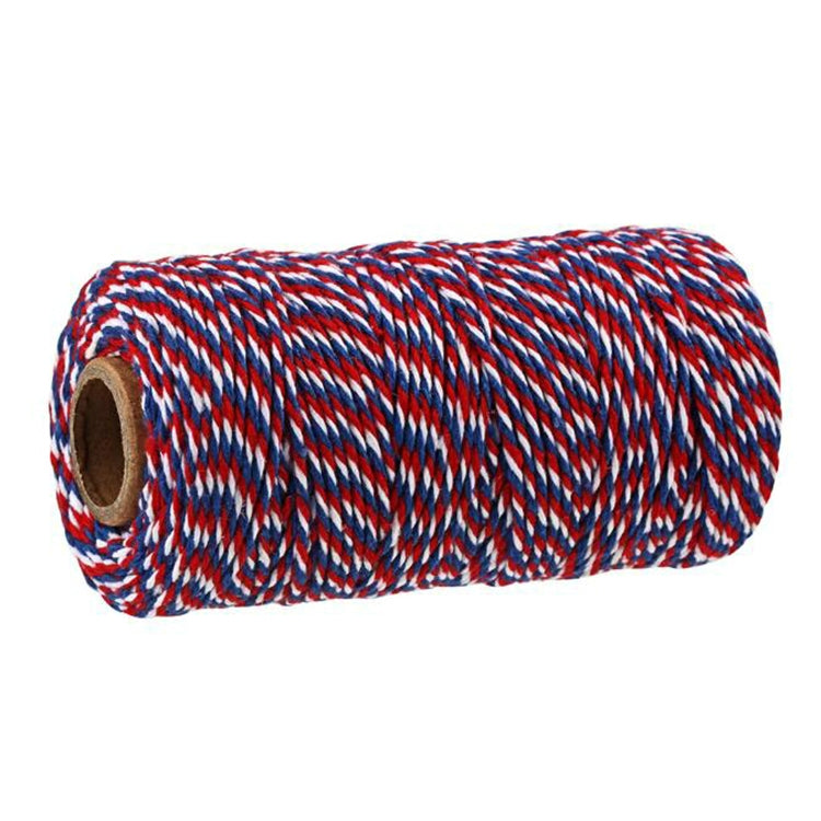 Two-color Cotton Thread Handmade DIY Drawstring Gift Box Packing Rope 2mm Thick (100m / Roll)