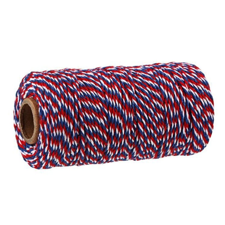 Two-color Cotton Thread Handmade DIY Drawstring Gift Box Packing Rope 2mm Thick (100m / Roll)
