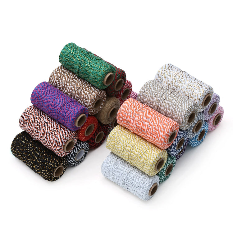 Two-color Cotton Thread Handmade DIY Drawstring Gift Box Packing Rope 2mm Thick (100m / Roll)