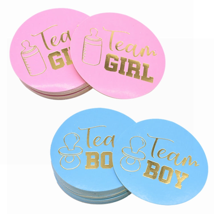 20 PCS Team Boy Team Girl Stickers Boy or Girl Vote Sticker for Gender Reveal Party