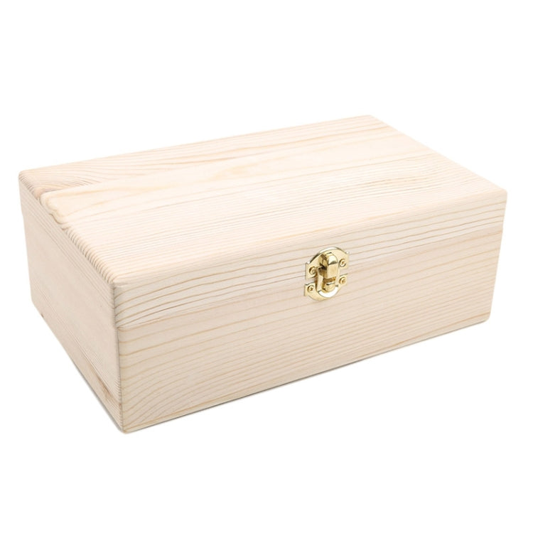 Scotch Pine Rectangular Wooden Storage Box Flip Solid Wood Gift Box Handmade Craft Case Box, Size:25x15x9cm