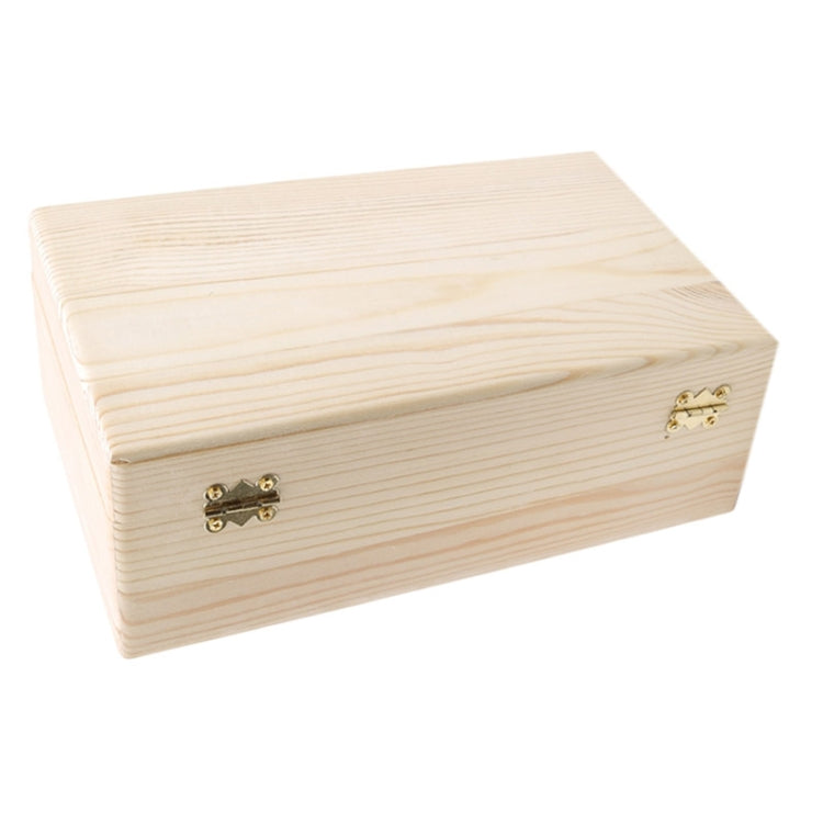 Scotch Pine Rectangular Wooden Storage Box Flip Solid Wood Gift Box Handmade Craft Case Box, Size:25x15x9cm