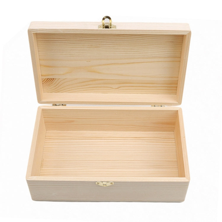 Scotch Pine Rectangular Wooden Storage Box Flip Solid Wood Gift Box Handmade Craft Case Box, Size:25x15x9cm