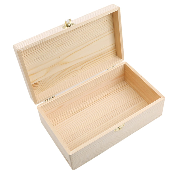 Scotch Pine Rectangular Wooden Storage Box Flip Solid Wood Gift Box Handmade Craft Case Box, Size:25x15x9cm