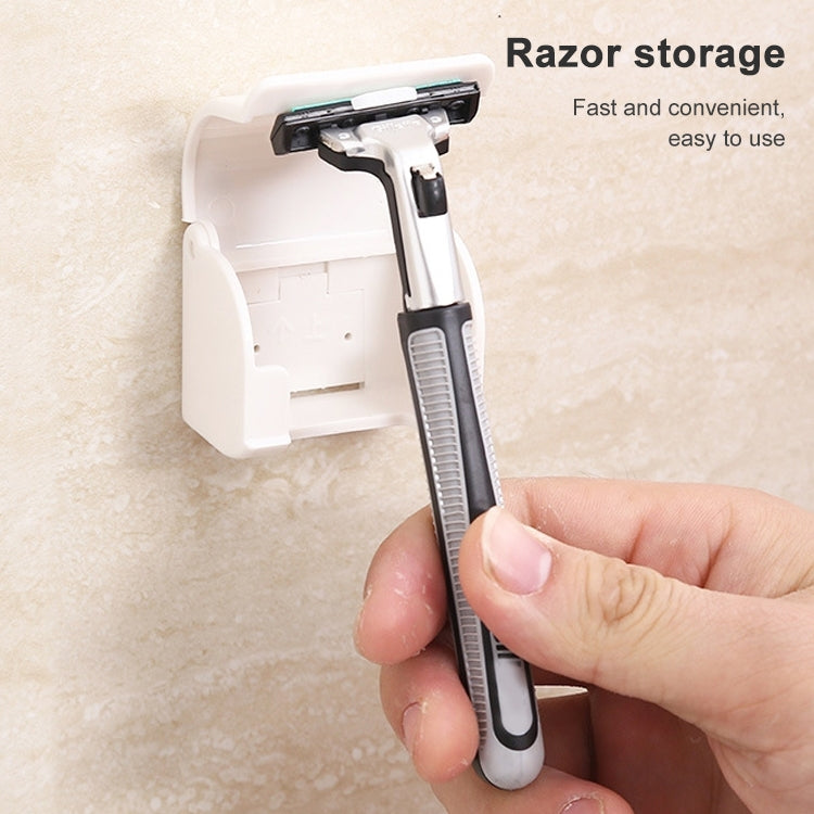 2 PCS Wall-mounted Shaver Shelf Plastic Razor Rack Sucked