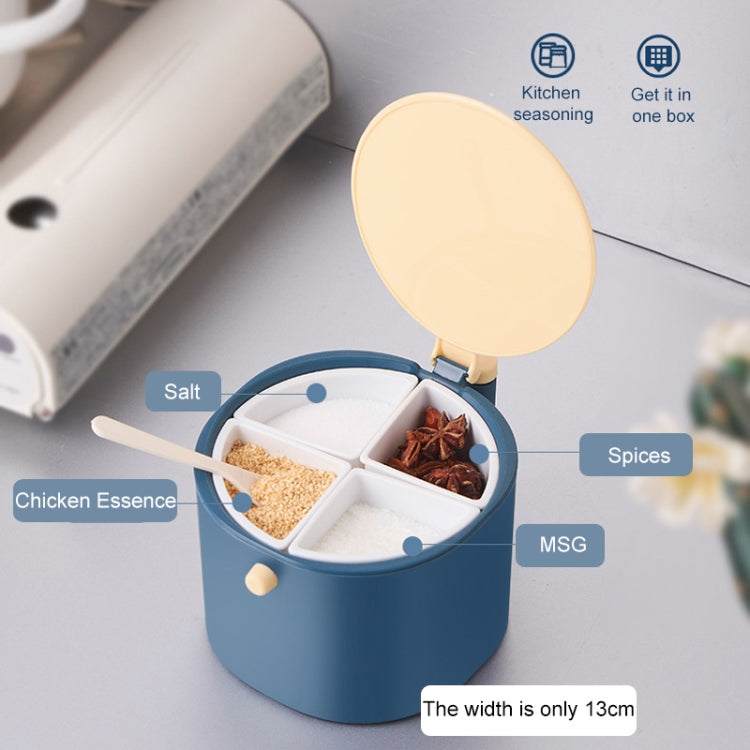 Integrated Multi-Compartment Push-Type Plastic Seasoning Bottle With Lid Kitchen Seasoning Box Combination Set