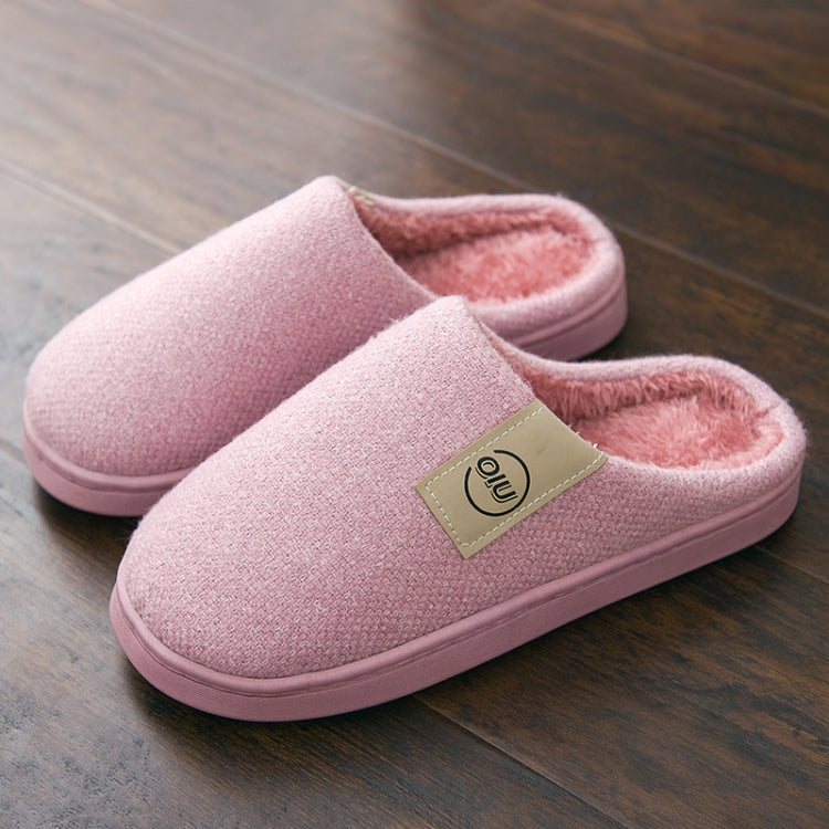 Women Winter Solid Color Warm Fur Slippers Slippers House Shoes Flat Heel, Size:36-37