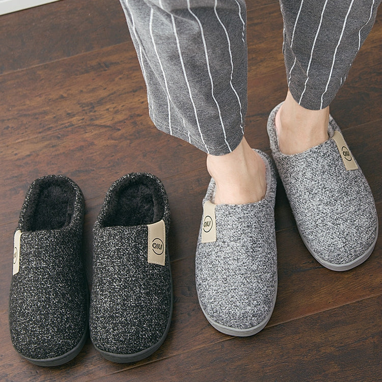 Women Winter Solid Color Warm Fur Slippers Slippers House Shoes Flat Heel, Size:38-39