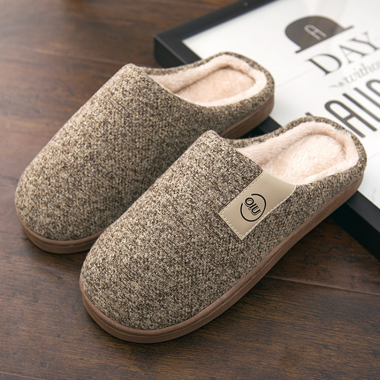Women Winter Solid Color Warm Fur Slippers Slippers House Shoes Flat Heel, Size:38-39