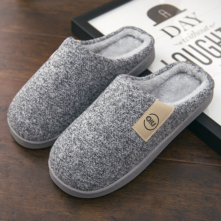Women Winter Solid Color Warm Fur Slippers Slippers House Shoes Flat Heel, Size:42-43