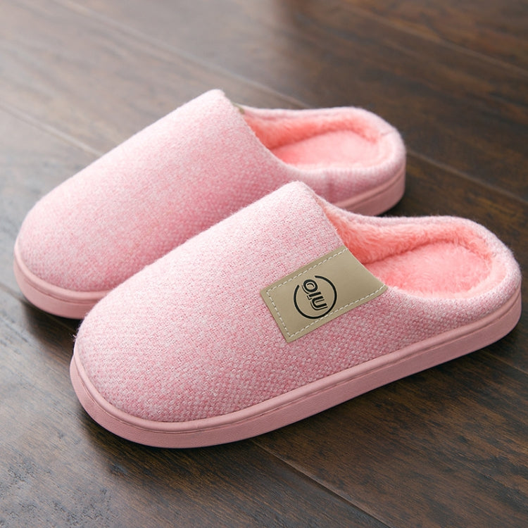 Women Winter Solid Color Warm Fur Slippers Slippers House Shoes Flat Heel, Size:42-43