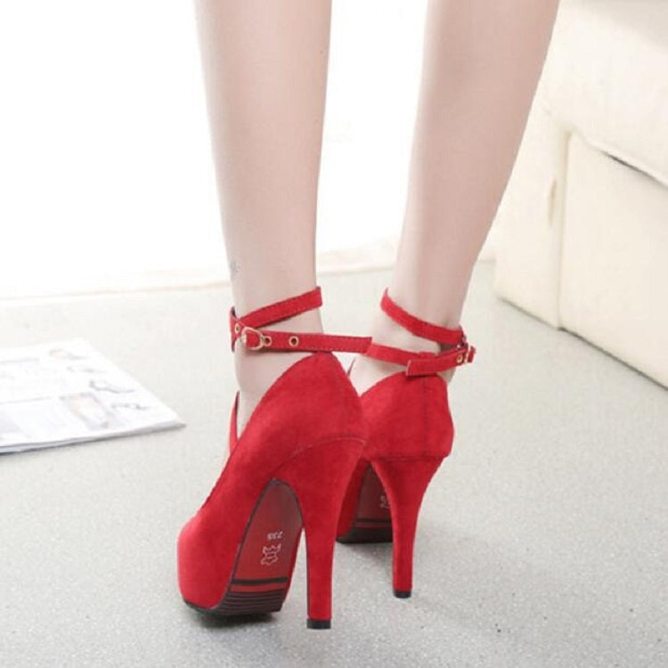 Women Shoes Round Toe Stiletto High Heels, Size:36