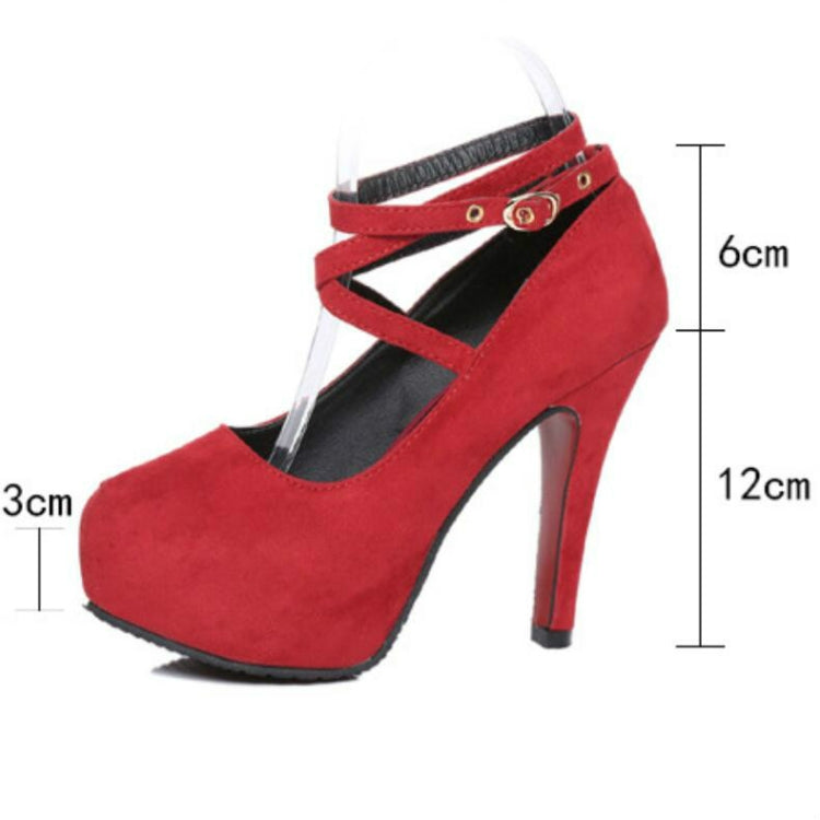 Women Shoes Round Toe Stiletto High Heels, Size:41