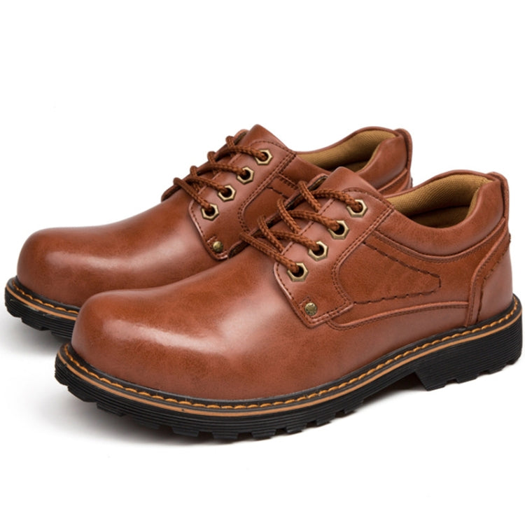 Autumn Winter Men Casual Leather Boots Lace-up Shoes, Size:40