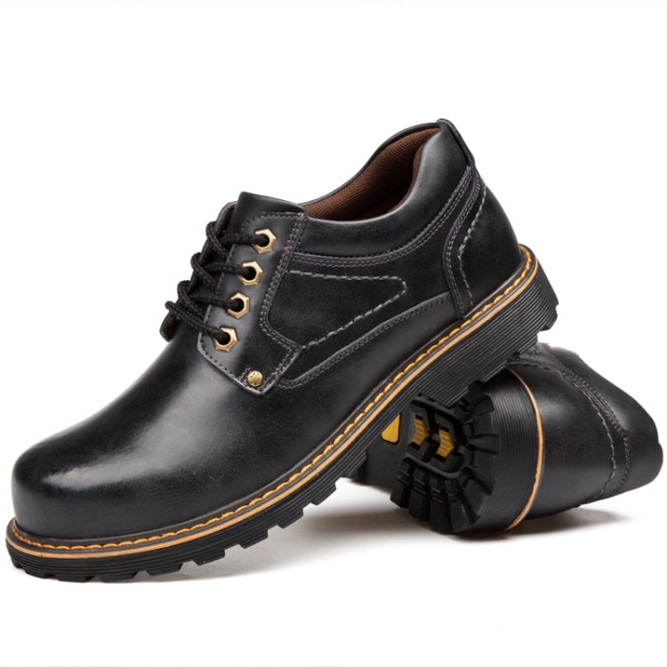 Autumn Winter Men Casual Leather Boots Lace-up Shoes, Size:40
