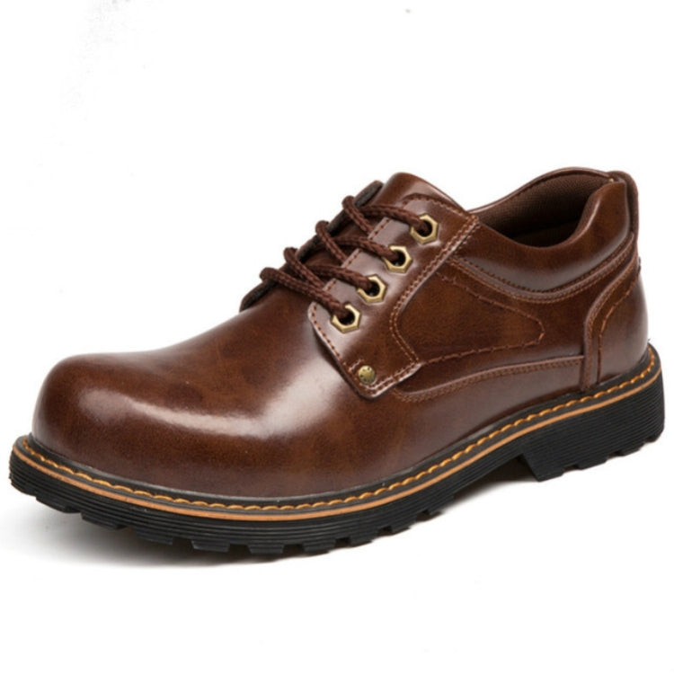 Autumn Winter Men Casual Leather Boots Lace-up Shoes, Size:40