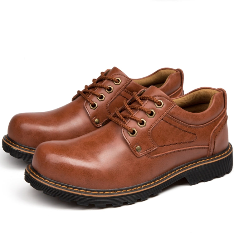 Autumn Winter Men Casual Leather Boots Lace-up Shoes, Size:42