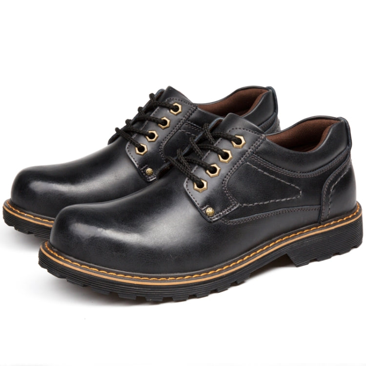 Autumn Winter Men Casual Leather Boots Lace-up Shoes, Size:42